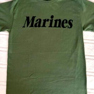 Rothco Marines T shirt Size Small Military Green 100% Cotton Short Sleeve unisex